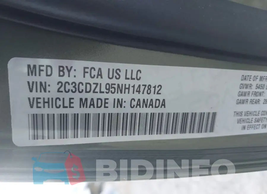 2C3CDZL95NH147812 Photo# 9