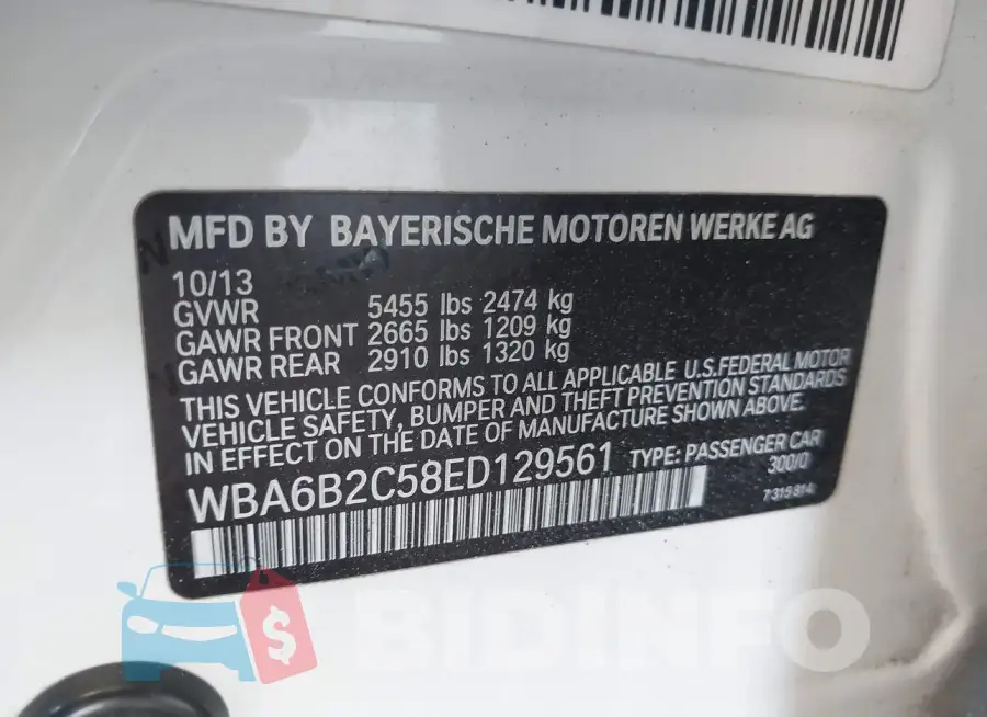 WBA6B2C58ED129561 Photo# 9