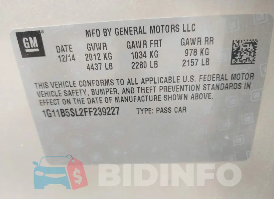 1G11B5SL2FF239227 Photo# 9