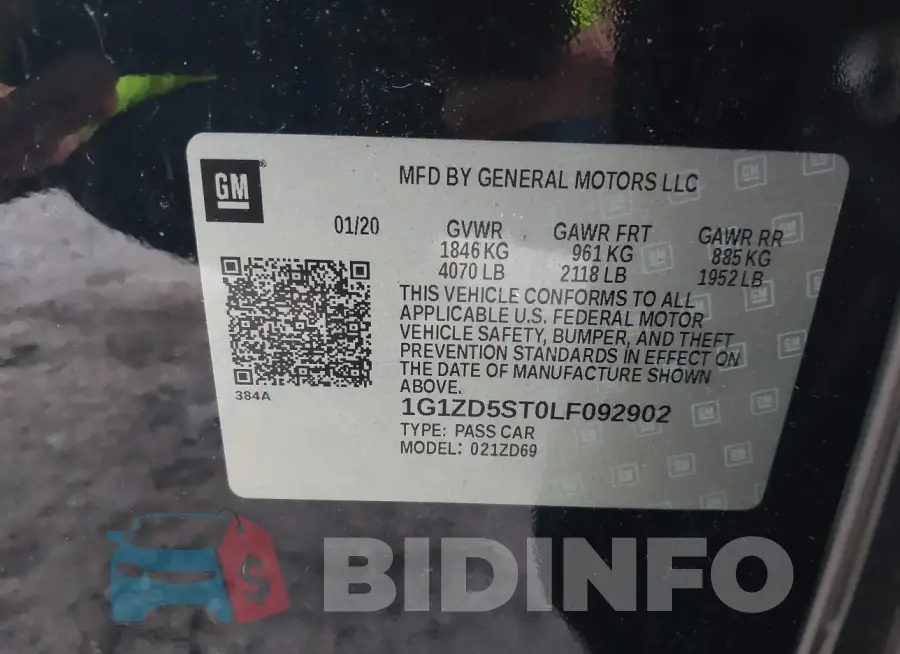 1G1ZD5ST0LF092902 Photo# 9