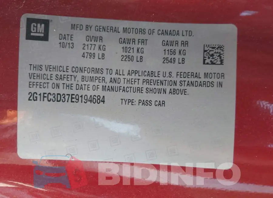 2G1FC3D37E9194684 Photo# 9