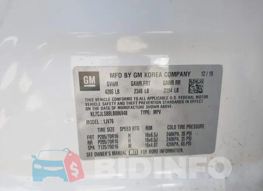 KL7CJLSB8LB086948 Photo# 9