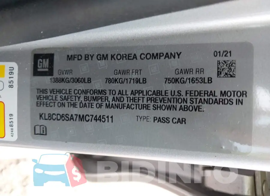 KL8CD6SA7MC744511 Photo# 9
