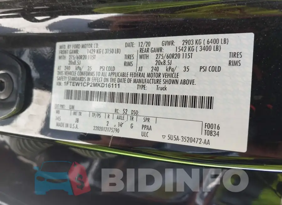 1FTEW1CP2MKD16111 Photo# 18
