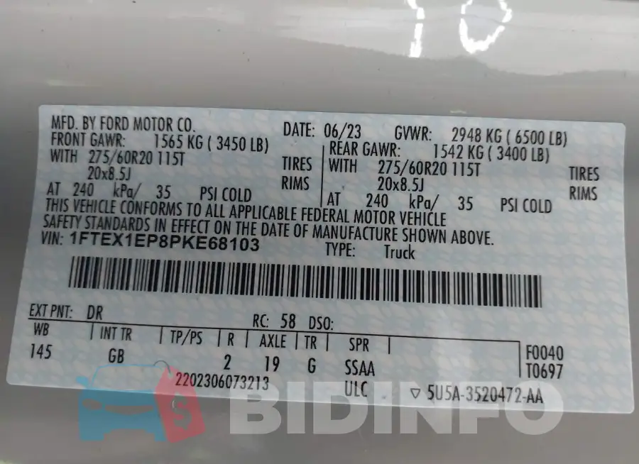 1FTEX1EP8PKE68103 Photo# 9