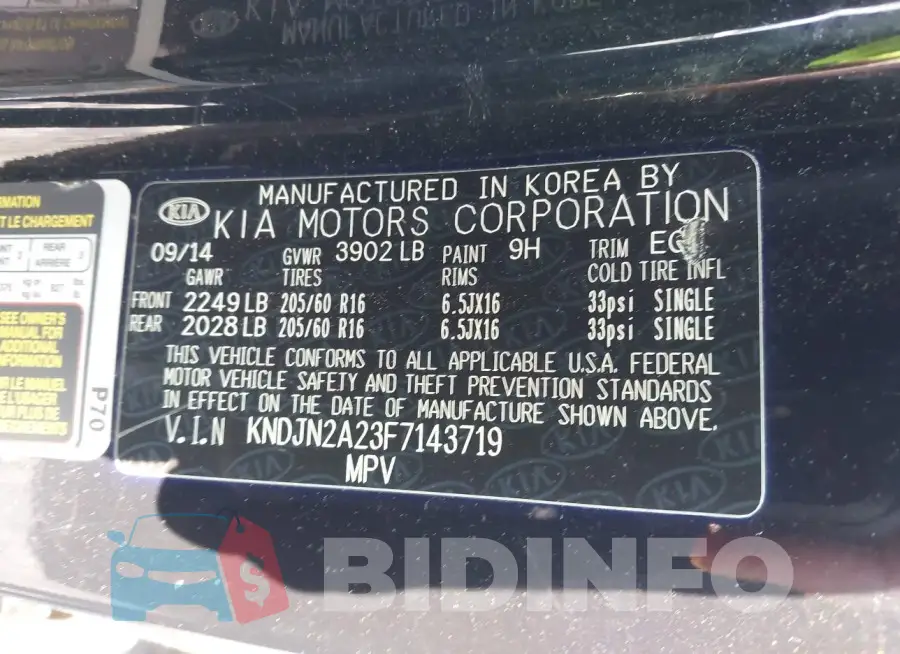 KNDJN2A23F7143719 Photo# 9