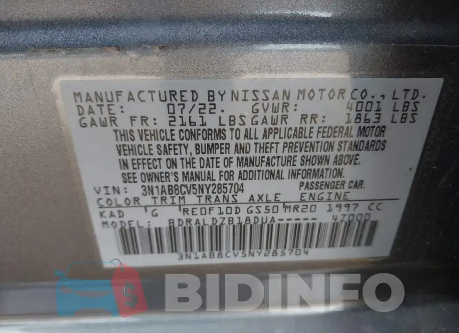 3N1AB8CV5NY285704 Photo# 9