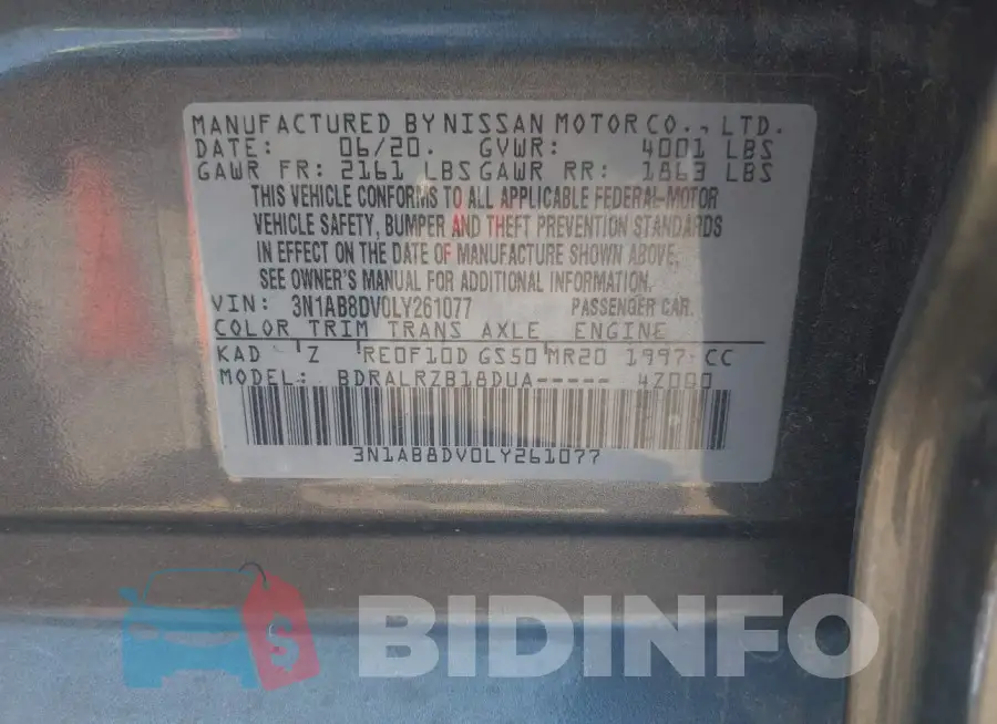 3N1AB8DV0LY261077 Photo# 9
