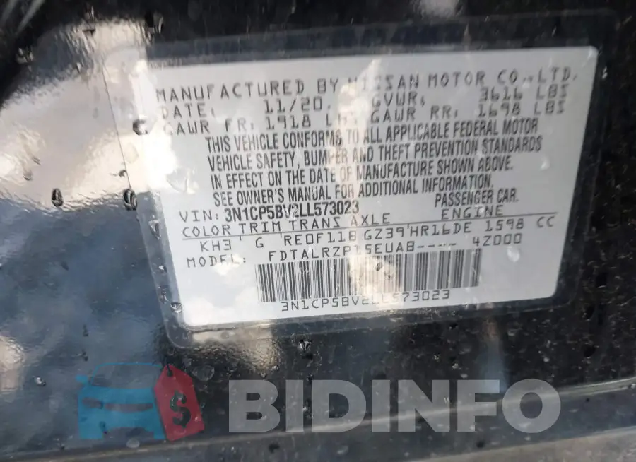 3N1CP5BV2LL573023 Photo# 9