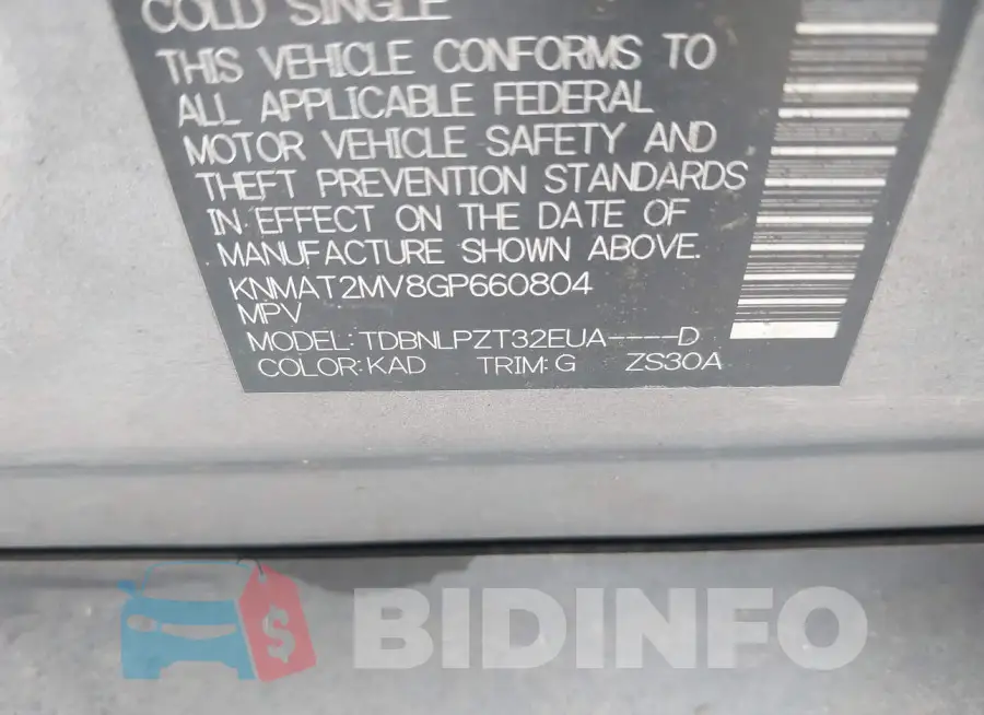 KNMAT2MV8GP660804 Photo# 9