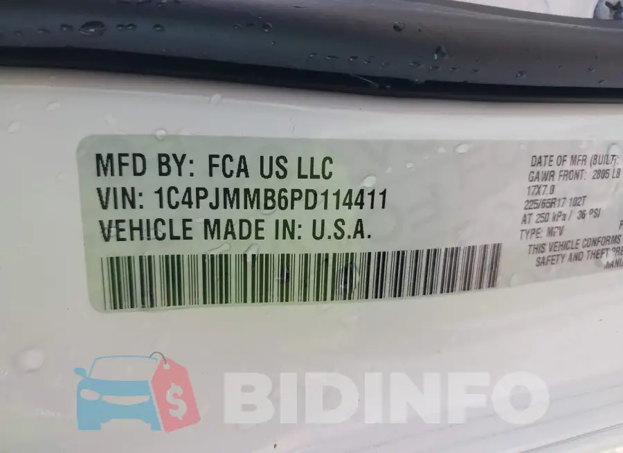 1C4PJMMB6PD114411 Photo# 9