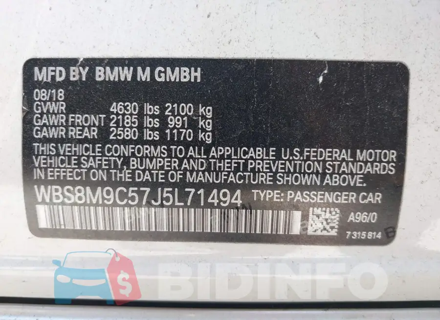 WBS8M9C57J5L71494 Photo# 9