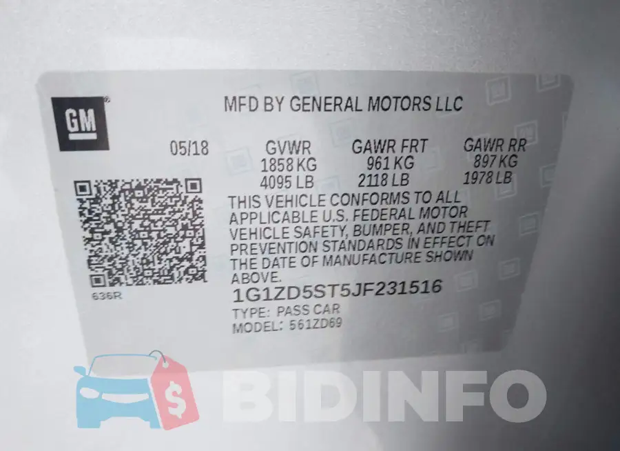 1G1ZD5ST5JF231516 Photo# 9