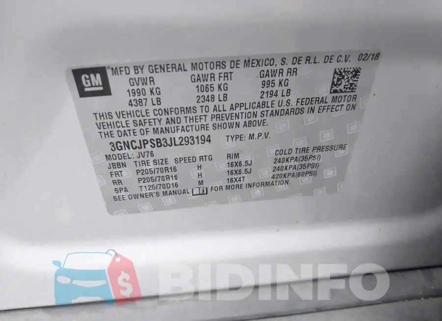 3GNCJPSB3JL293194 Photo# 9