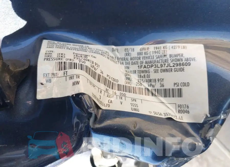 1FADP3L97JL298609 Photo# 9