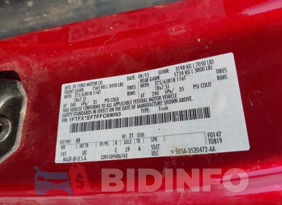 1FTFX1EF7FFC69093 Photo# 9