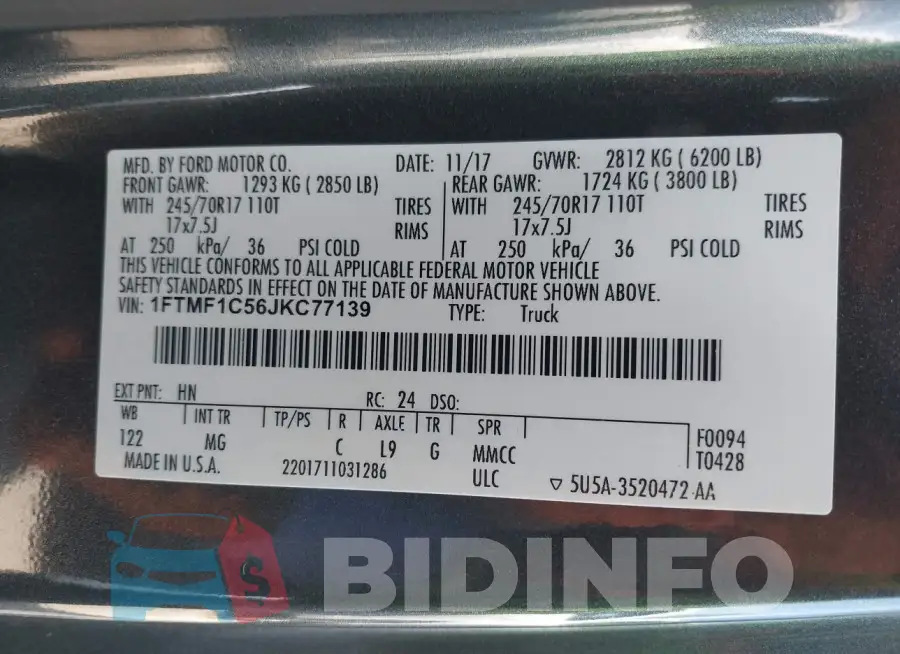 1FTMF1C56JKC77139 Photo# 9