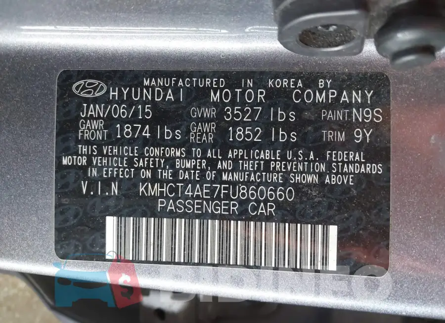 KMHCT4AE7FU860660 Photo# 9