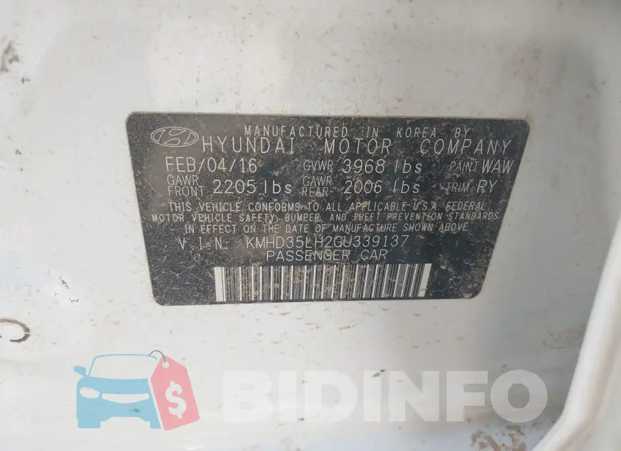 KMHD35LH2GU339137 Photo# 9