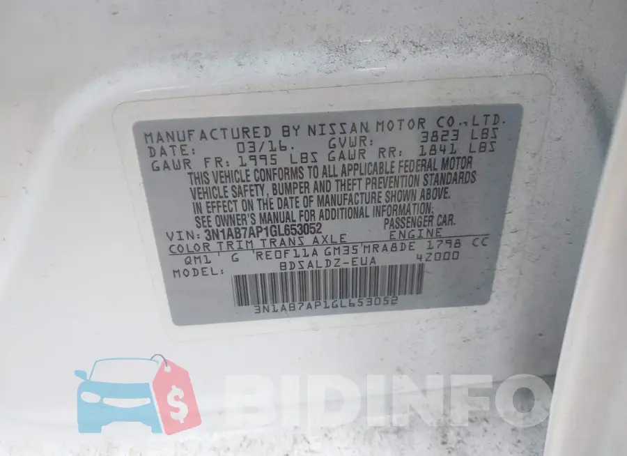 3N1AB7AP1GL653052 Photo# 9
