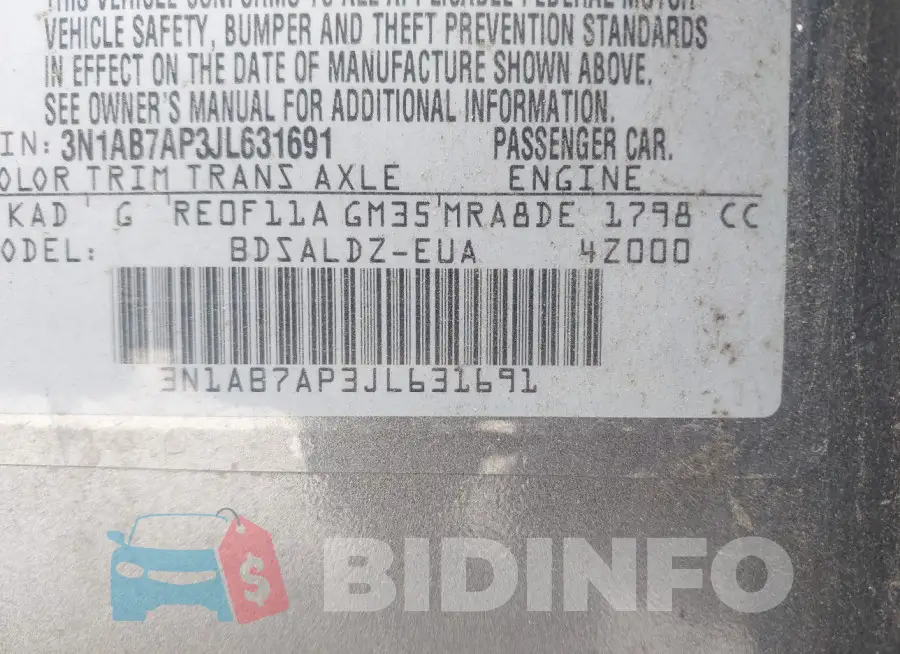 3N1AB7AP3JL631691 Photo# 9