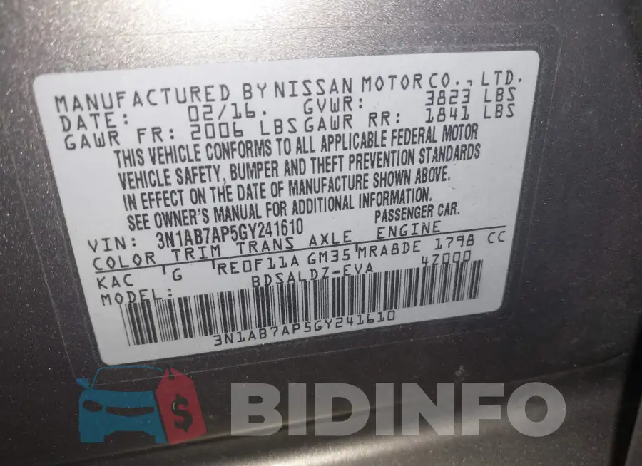 3N1AB7AP5GY241610 Photo# 9