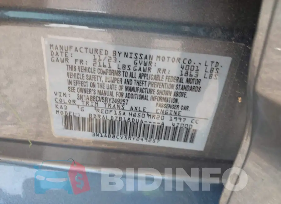 3N1AB8CV5RY249257 Photo# 9