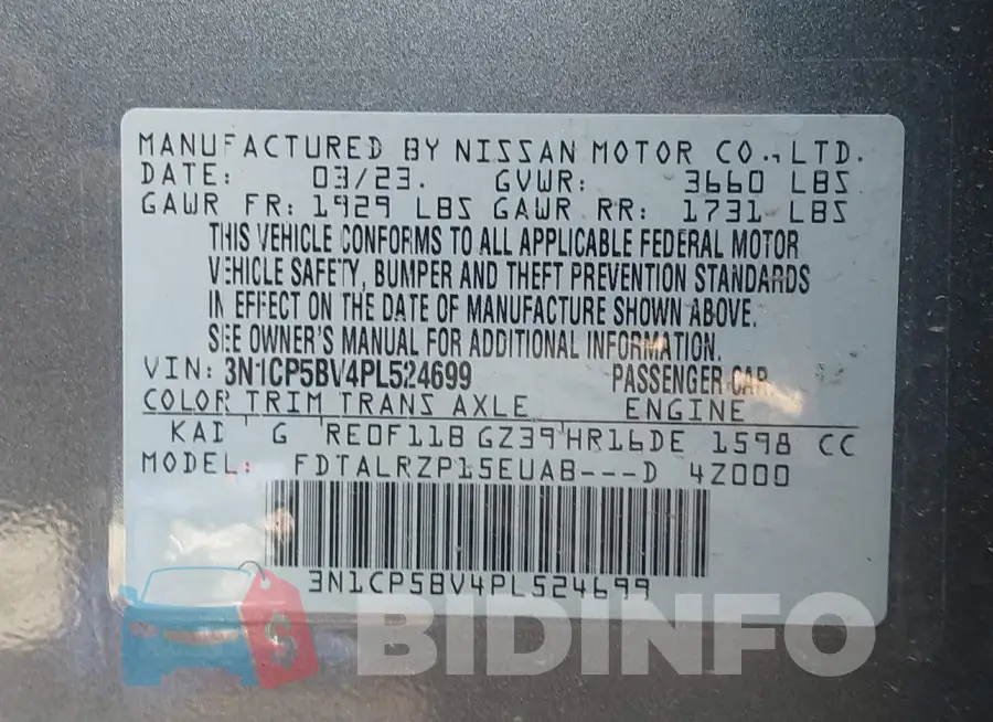 3N1CP5BV4PL524699 Photo# 9