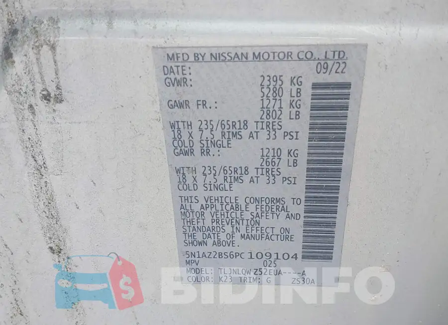 5N1AZ2BS6PC109104 Photo# 9