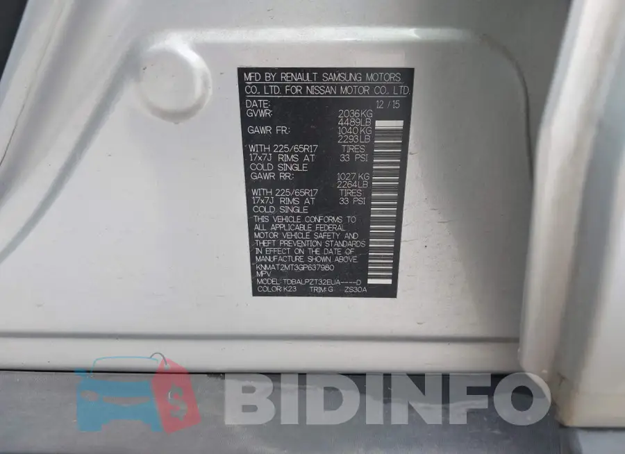KNMAT2MT3GP637980 Photo# 9