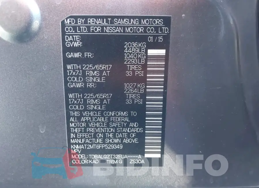 KNMAT2MT6FP529349 Photo# 9