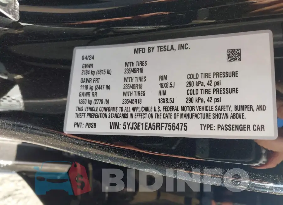 5YJ3E1EA5RF756475 Photo# 9
