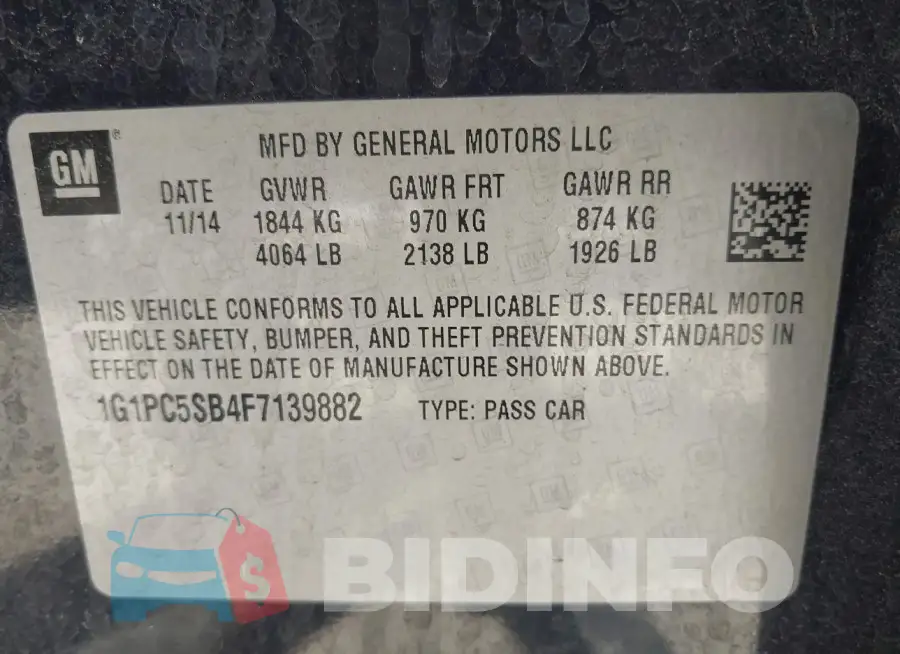 1G1PC5SB4F7139882 Photo# 9