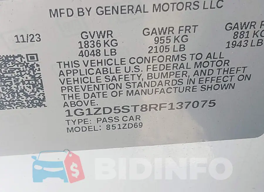 1G1ZD5ST8RF137075 Photo# 9