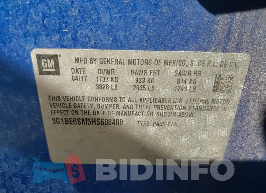 3G1BE6SM5HS608400 Photo# 9
