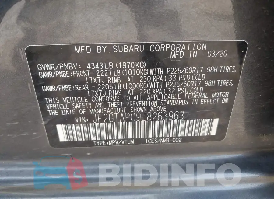 JF2GTAPC9L8263963 Photo# 9