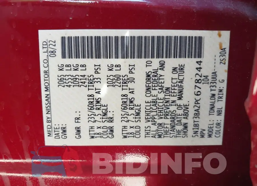 5N1BT3BA2PC678244 Photo# 9