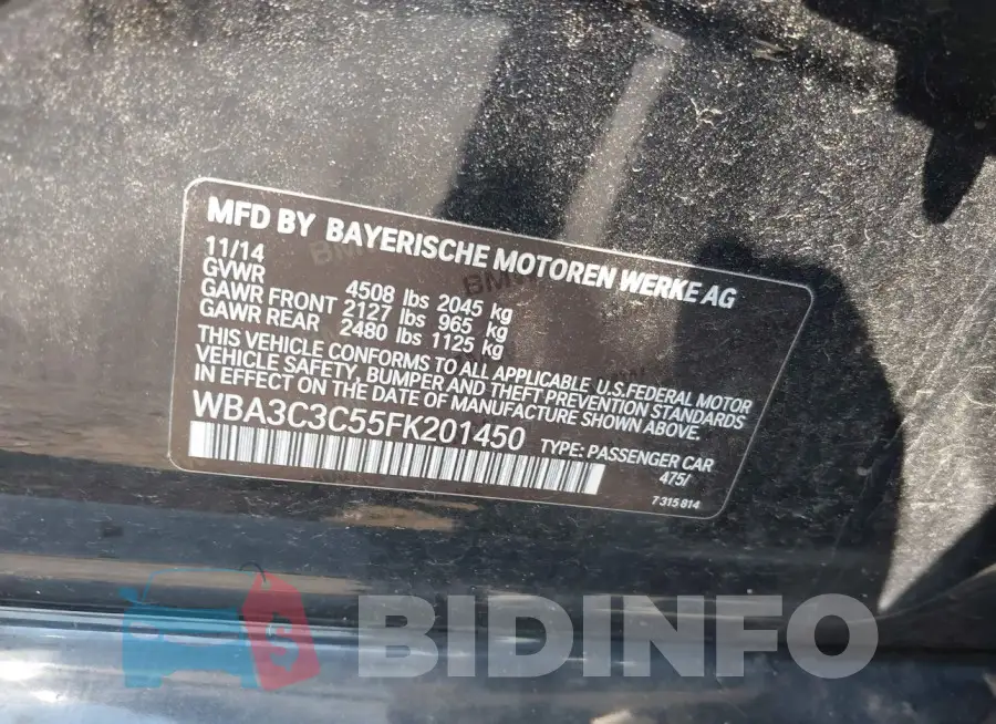 WBA3C3C55FK201450 Photo# 9