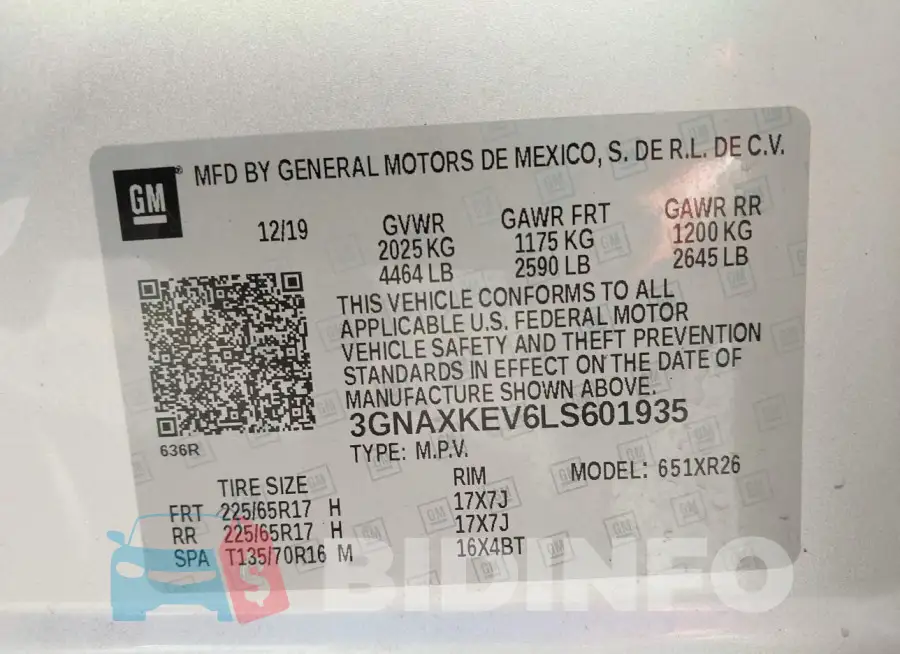 3GNAXKEV6LS601935 Photo# 9