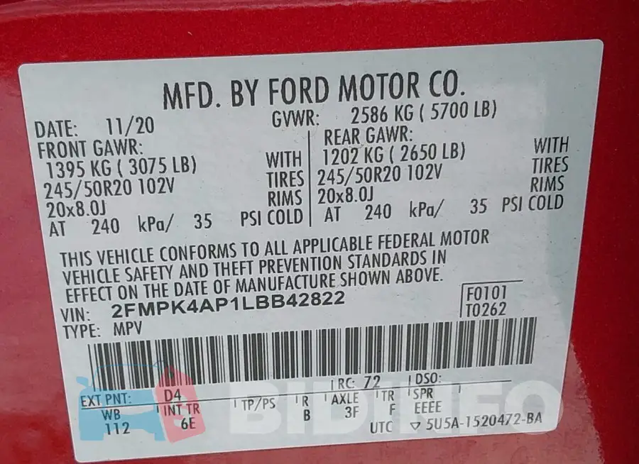 2FMPK4AP1LBB42822 Photo# 9