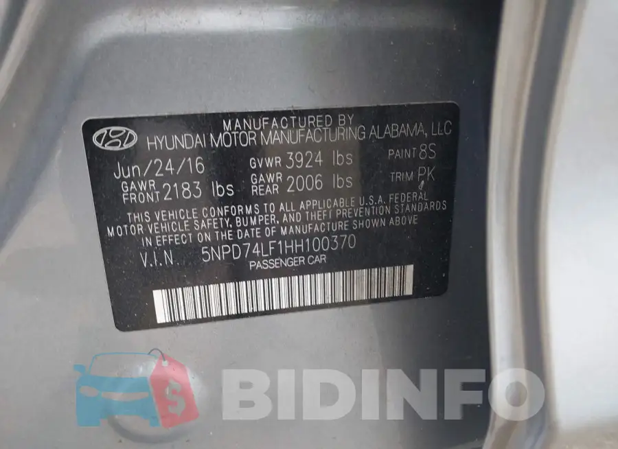 5NPD74LF1HH100370 Photo# 9