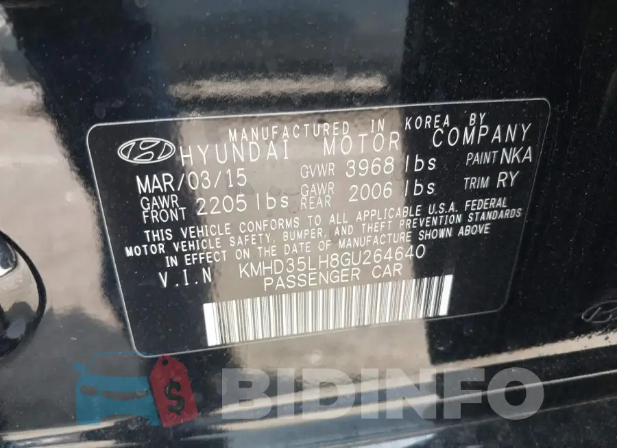 KMHD35LH8GU264640 Photo# 9