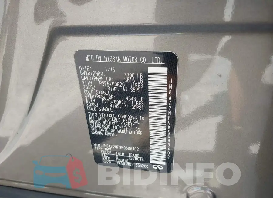 JN8AZ2NF9K9686402 Photo# 9