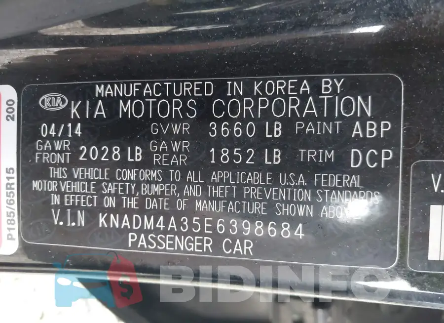 KNADM4A35E6398684 Photo# 9