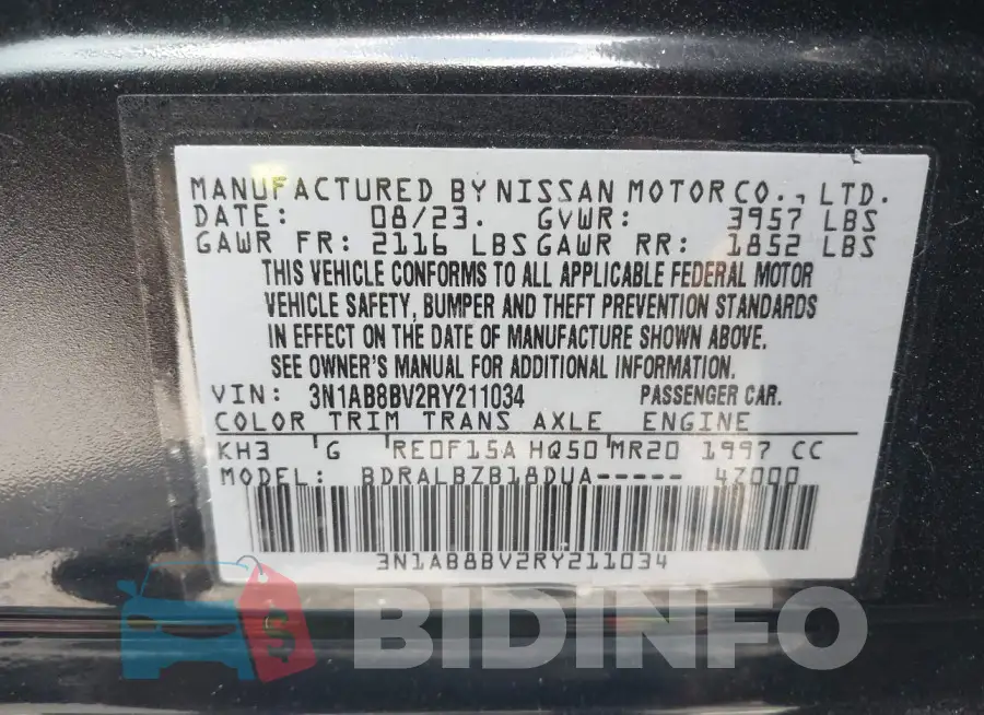 3N1AB8BV2RY211034 Photo# 9