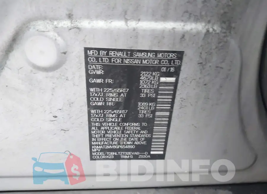 KNMAT2MV8GP654890 Photo# 9