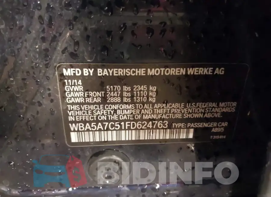 WBA5A7C51FD624763 Photo# 9