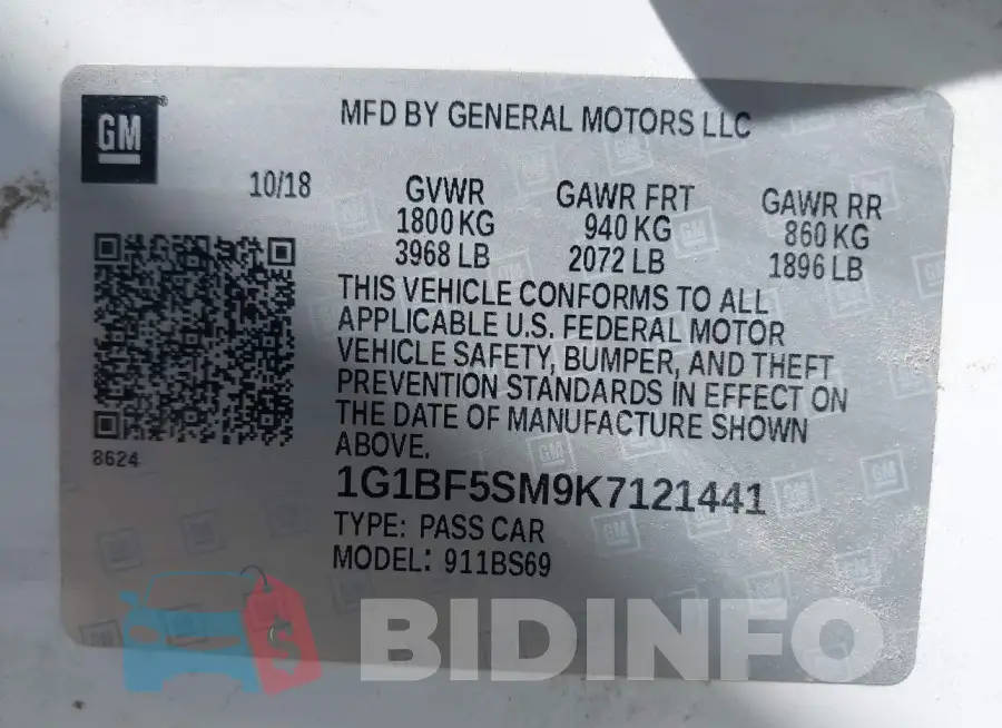 1G1BF5SM9K7121441 Photo# 9