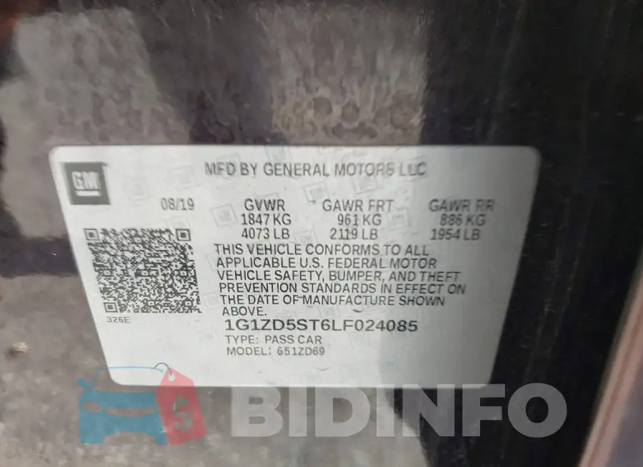 1G1ZD5ST6LF024085 Photo# 9