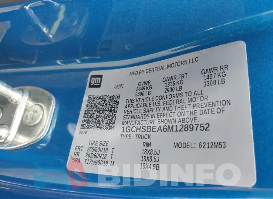 1GCHSBEA6M1289752 Photo# 9